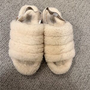 UGG Women's Plush Cream Slippers